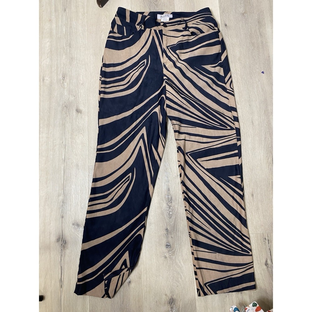 Vintage 90's Y2K Allen By ABS Animal Print Pants Women's Size 12 High Rise